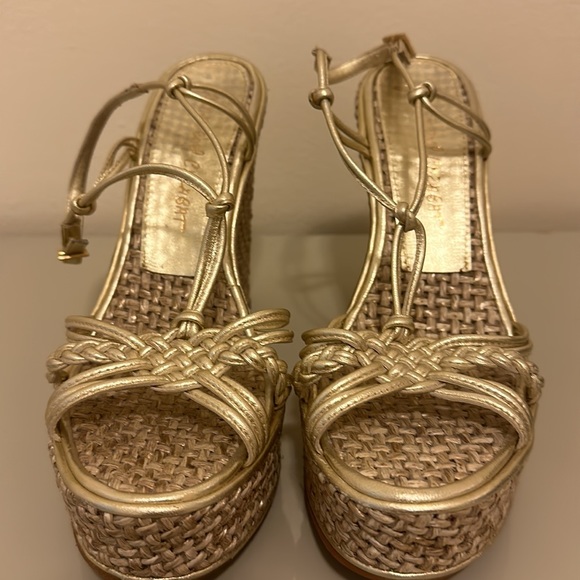 Jean Michel Cazabat Gold Wedges - Picture 3 of 5